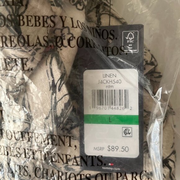 NWT Tommy Hilfiger Women's Easy Drawstring Waist Linen Blend Pant Size Large - Picture 5 of 5